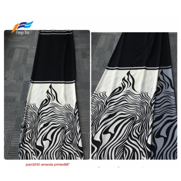 Tissu Abaya noir 100% polyester imprimé Nida